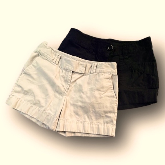 LOFT Pants - 2 pair Ann Taylor & LOFT cuffed chino shirts black and beige